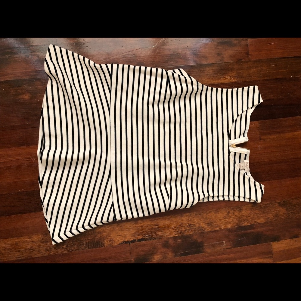 J Crew Striped Peplum Blouse